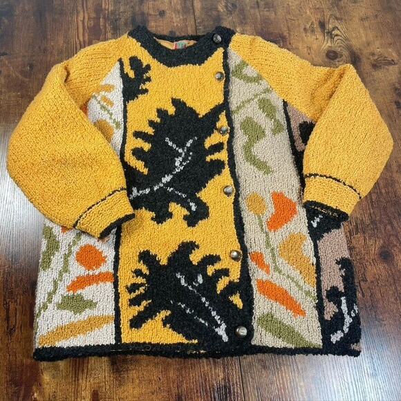 ilaria Sweaters - Vintage 1960 ILARIA hand knit made in Italy cardigan sweater‎ Wool Size 12 Mult